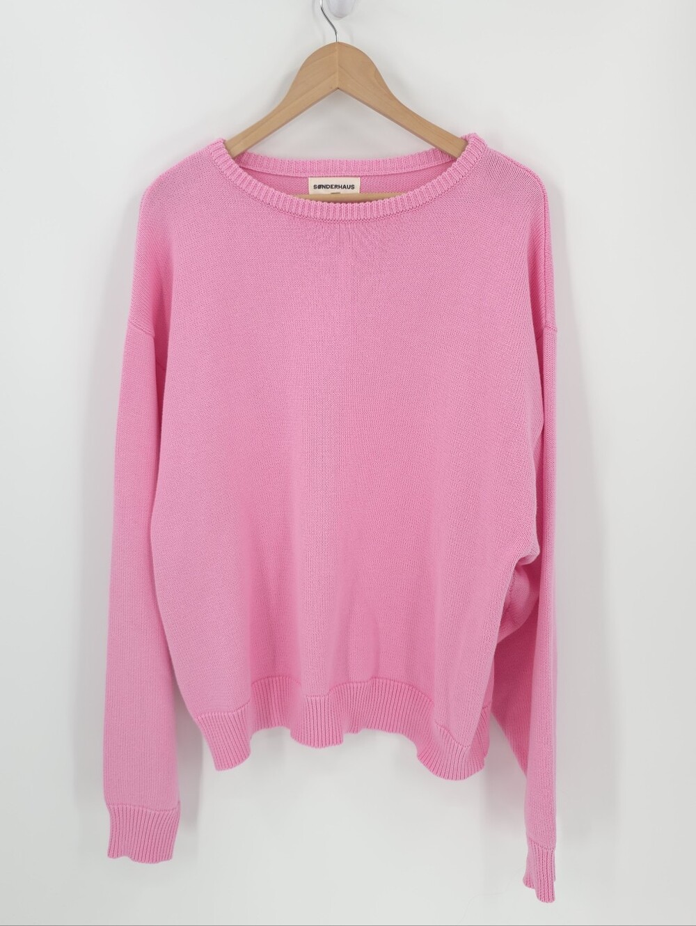 Sonderhaus "I Cant Believe Its Not Vintage Crewneck In Bubblegum" Knit Sweater
